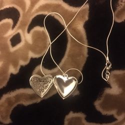 925 Sterling Silver Heart ❤️ Photo Frame Pendant Necklace 