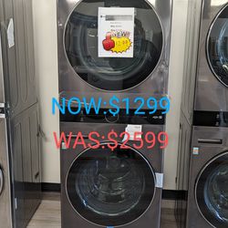 WashTower. 4.5cu Front Load Washer and 7.4cu Electric Dryer with Steam 