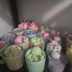 Suculent, Flower, Gardenia, Black Jasmine Scented Candles On SALE!