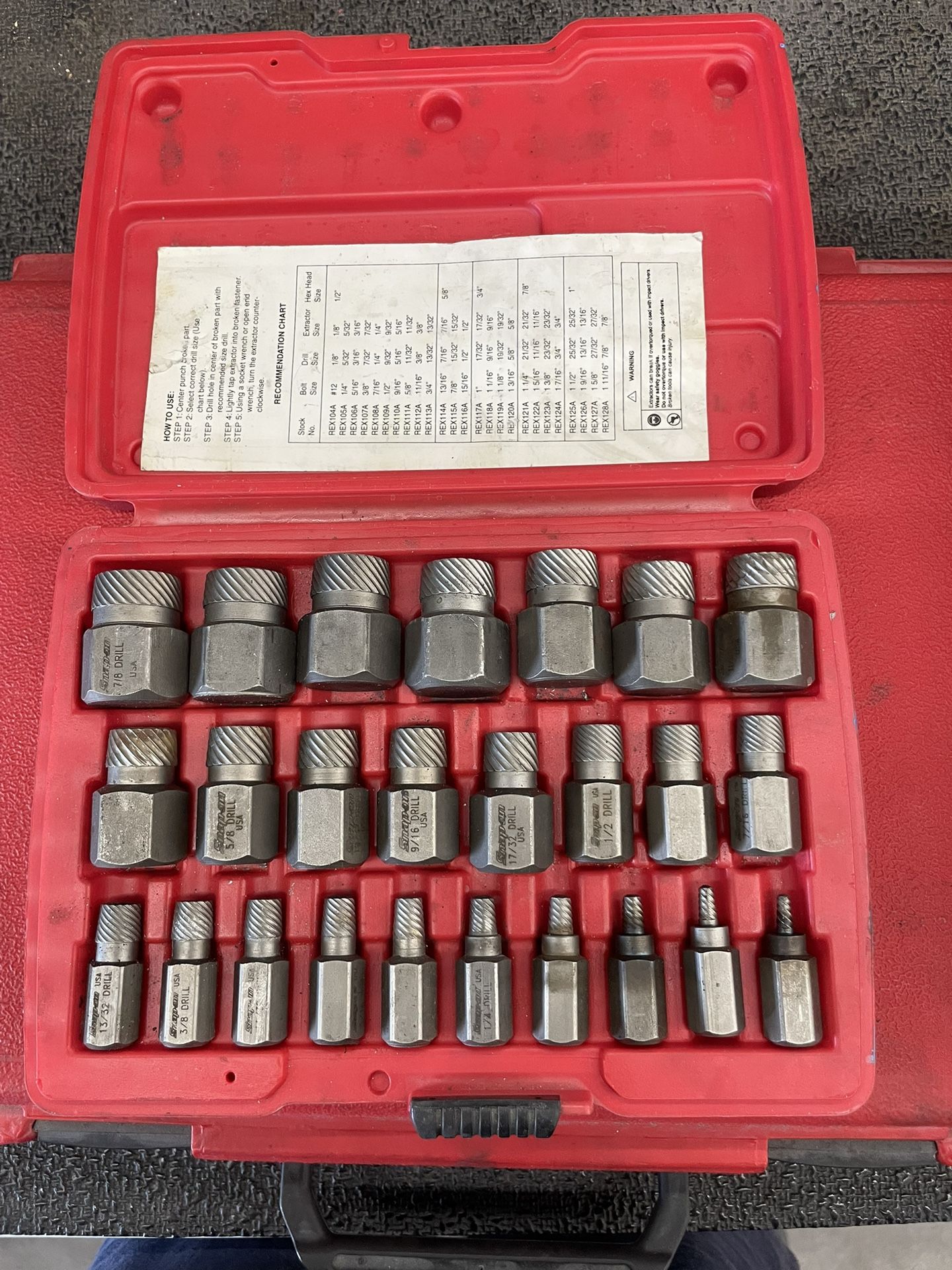Snap On Screw Extractor Set