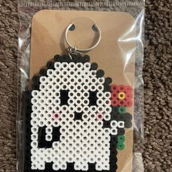 Ghost With Flower Keychain
