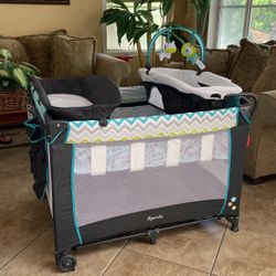 Brand new pack and play with bassinet and changing table