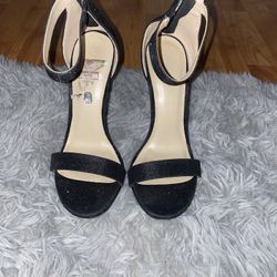 Black Glitter Heels 