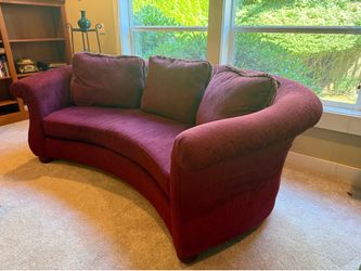 WORTHY Curved sofa - Burgundy Sofa - Norwalk Furniture - delivery available