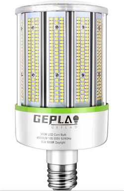 300W LED Corn Bulb, 1000W Equivalent, E39 Mogul Base, 42,000 Lumens, 5000K Daylight, Non-Dimmable Replacement for Metal Halide/HID/HPS, for Garage, Wa