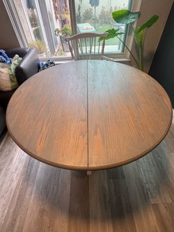 Handcrafted Amish Solid Oak Dining Table & 4 Chairs, Signed by Maker (1983)