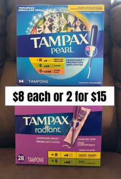 Tampax tampons (located at Escondido California 92025)