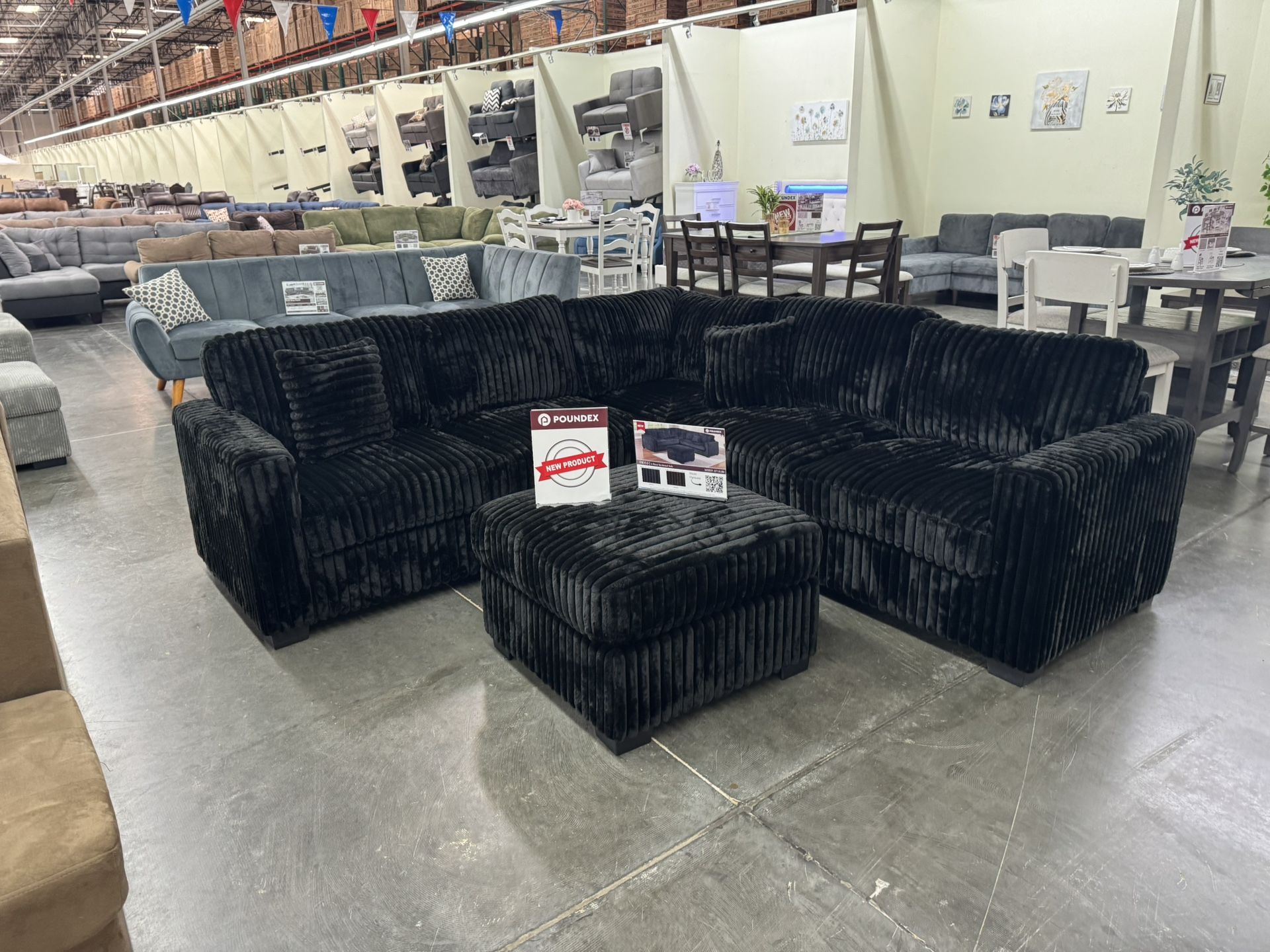 New Black Sectional