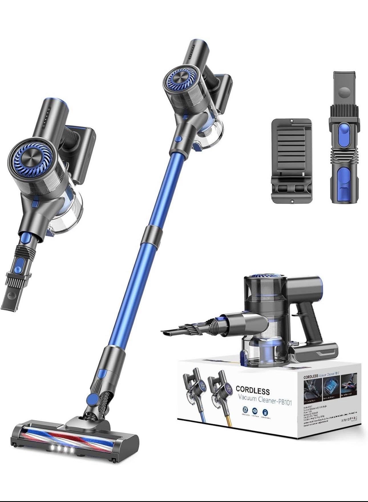 Cordless Vacuum Cleaner with 80000 RPM High-Speed Brushless Motor, 2600mAh Powerful Lithium Batteries, 5 Stages High Efficiency Filtration, Up to 40 M