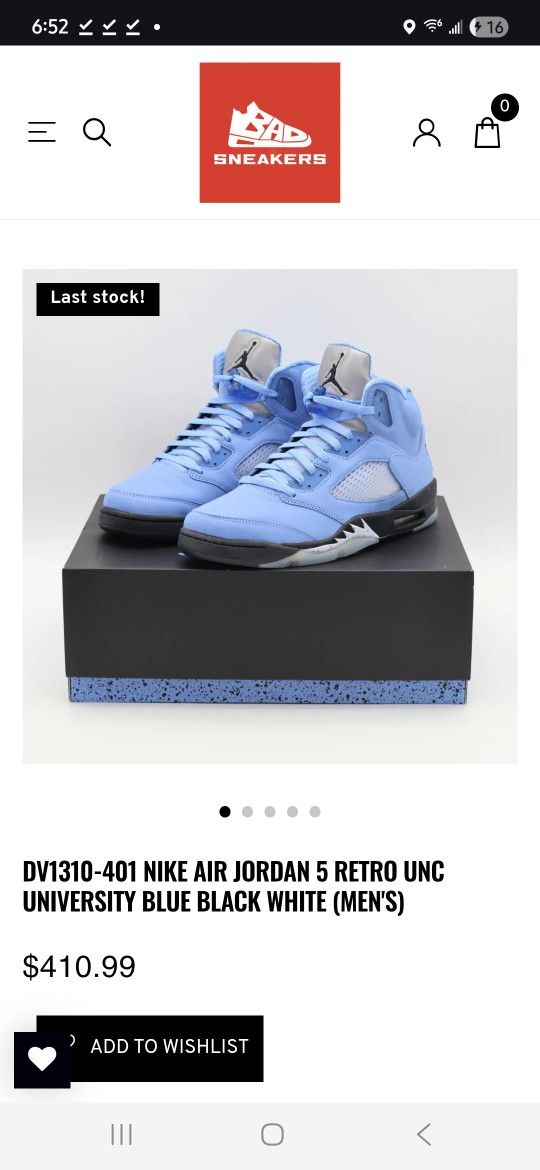 Nike Air Jordan Retro UNC University Blue Black White (Men's