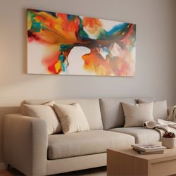 Original abstract artwork on canvas hand painted by a professional artist.