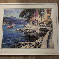 Howard Behrens Antibes France Boats Lakeside Poster Print