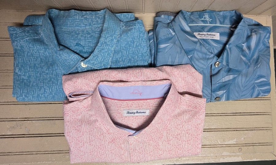 Tommy Bahama Men Big Tall XXL TTB Button 3 Shirts Hawaiian Floral Tropical