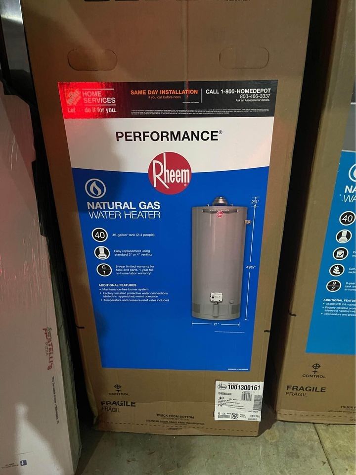New 40 gal Gas Water Heater (includes installation)