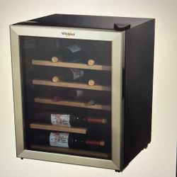 Lightly Used Whirlpool 2.7 Cu Ft 25 Bottle Wine Fridge Stainless Steel WHW27S 
