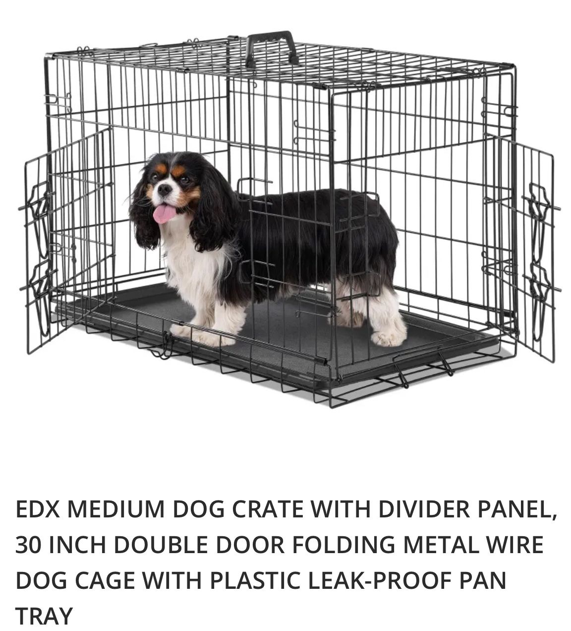 NEW 30IN- IN BOX-MEDIUM DOG CRATE WITH DIVIDER PANEL