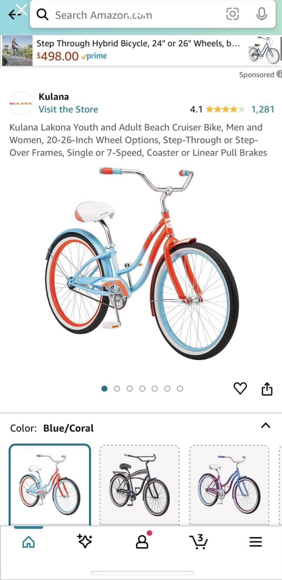 Kulana Lakona Youth and Adult Beach Cruiser Bike, Men and Women, 20-26-Inch Wheel Options