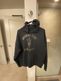 Arizona State University Sun Devils Men's Black Faded Logo Hoodie Size Large