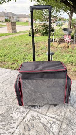 Large Rolling Craft Bag for Sewing Machine or crafts- detachable Accessory bags - with wheels