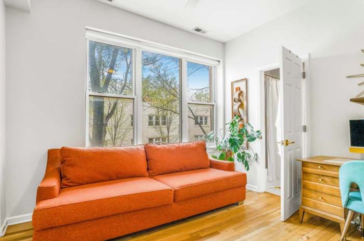 Orange Couch With Pull Out Queen Bed