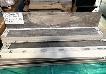 Tile floor 6”x36” wood look Citrus Midnight Grade A Price $1.29 SqFt