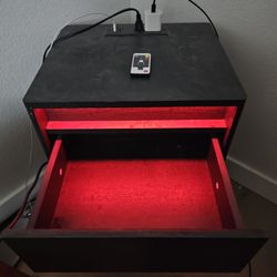 Night Stand That Light Up With Remote  And Has Power Source 