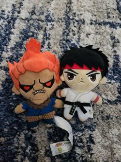 Ryu and akuma plushies