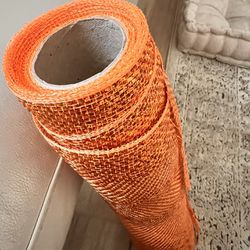 Poly Orange Sparkling Mesh For Crafts and Halloween Decor