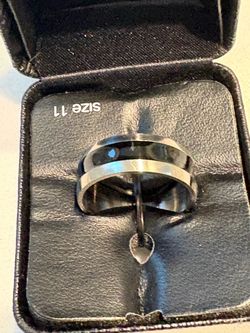 New Stainless Steel Men's Two-Tone Band Ring Size 11