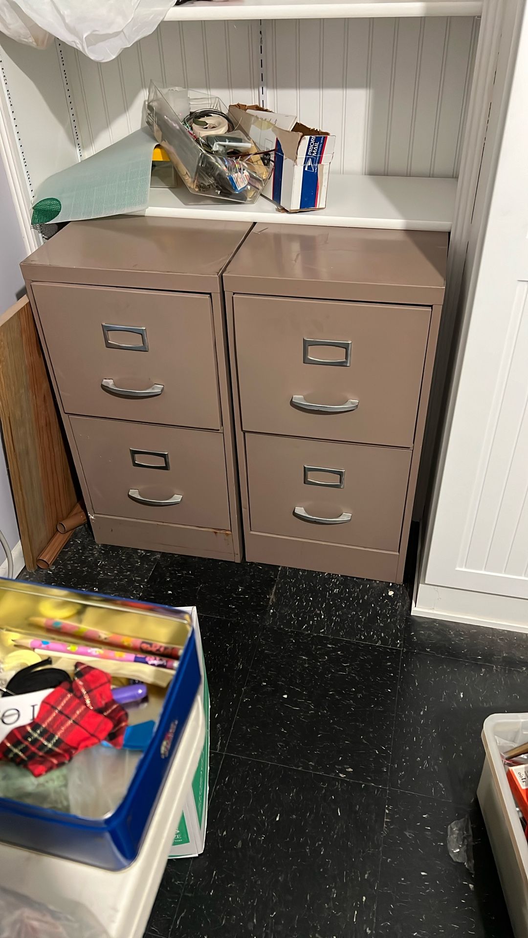 Metal filing cabinets