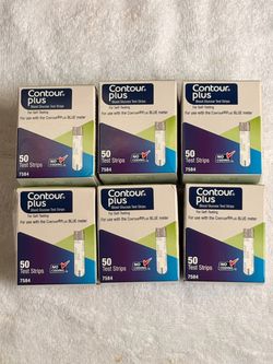 300 Contour Plus Blood Glucose Test Strips 6-Pack of 50 Each
