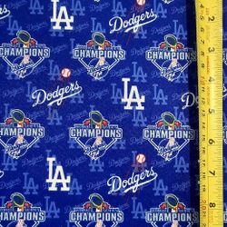 LA DODGERS WORLD SERIES CHAMPIONS 1 YARD FABRIC (36"X58")