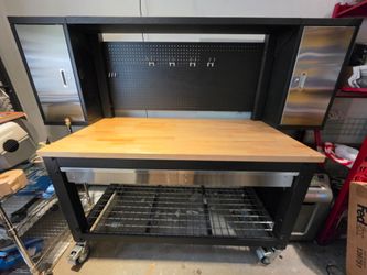 Whalen Storage Mobile Workbench with Cabinets WSMWB64-2CSSF