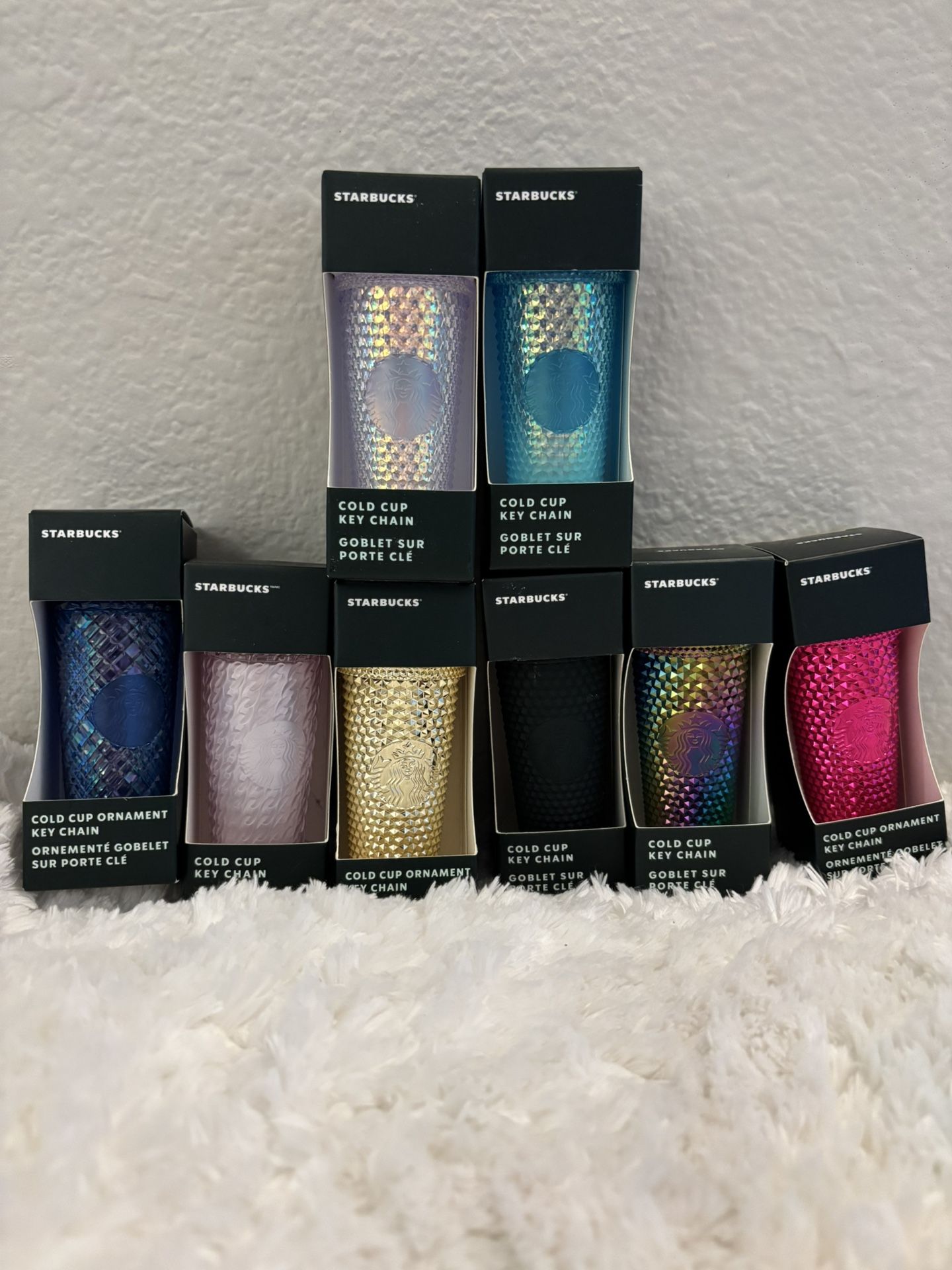 SET of 8 Starbucks Mini Tumbler Keychain Ornament bundle lot