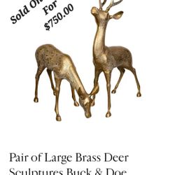 Solid Brass Rain Deer