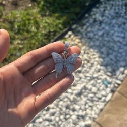moissanite butterfly pendant 