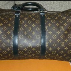 Louis Vuitton Monogram Macassar Bandoulière KEEPALL 55 