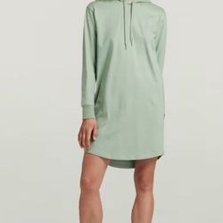 NWT G-Star Raw Lash Fem Loose Hooded Dress Hoodie Iceberg Green | Side XXS