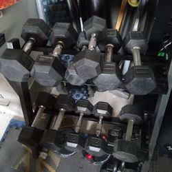 Set Of Dumbbells With Rack