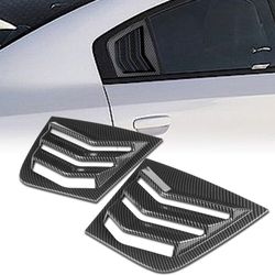 For 2011-2021 Dodge Charger Carbon Look Side Window Louvers Scoop Cover Vent 2pc -(2-WP-2712-CF