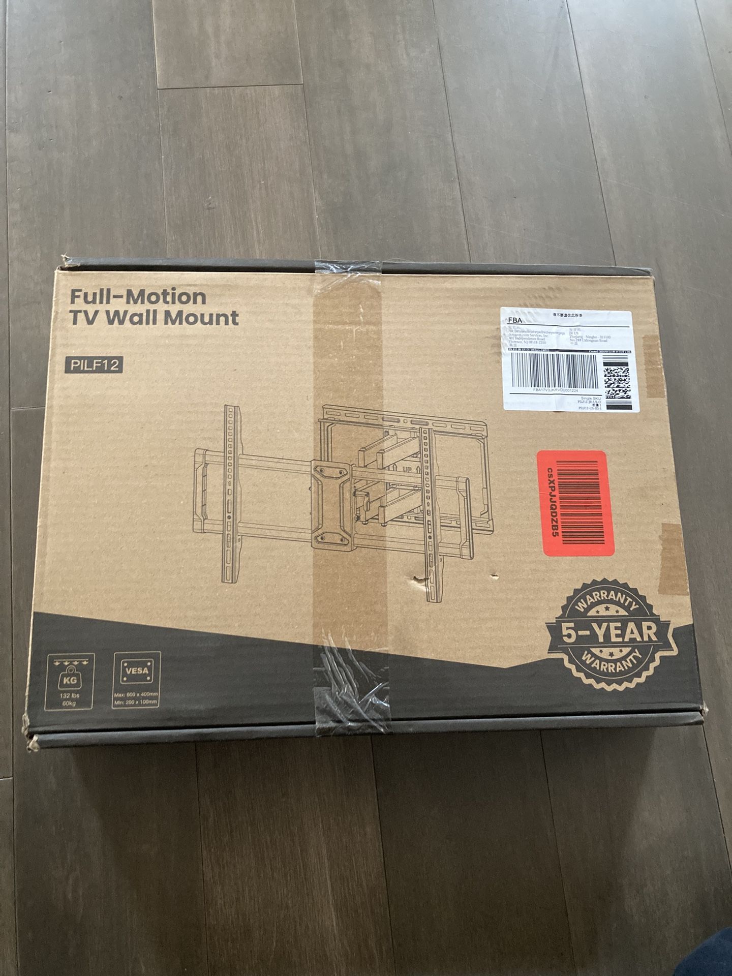 Full-Motion TV Wall Mount – Heavy-Duty, Universal VESA Compatible (Up to 600×400mm)