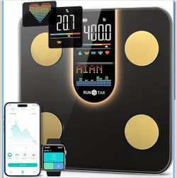 RunStar Scale for Body Weight, Smart Scale with 8-in-1 VA Display, High Precision Bathroom Digital Scale for Body Weight Heart Rate BMI Body Fat 22 Bo