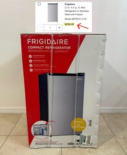 Frigidaire Stainless Steel Mini Fridge With Freezer (21 Inches 4.4 Cubic Feet)