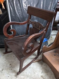 Antique wood rocking chair