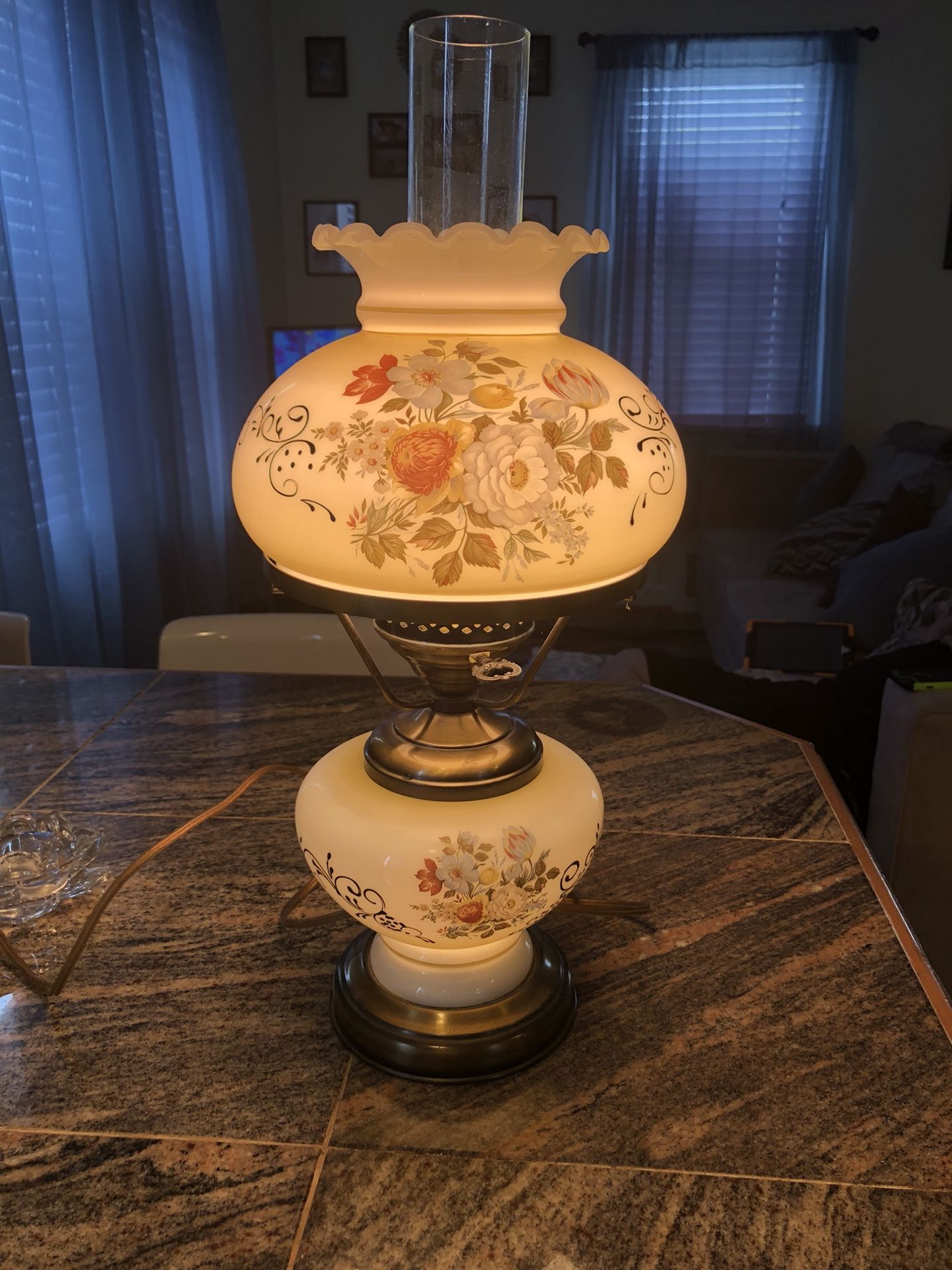 Antique electric hurricane lamp