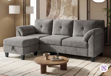 Gray Couch and Ottoman
