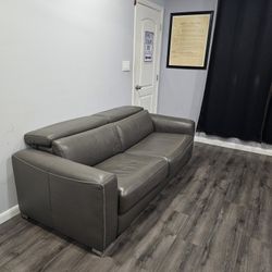Leather Sofa Bed Sleeper Grey