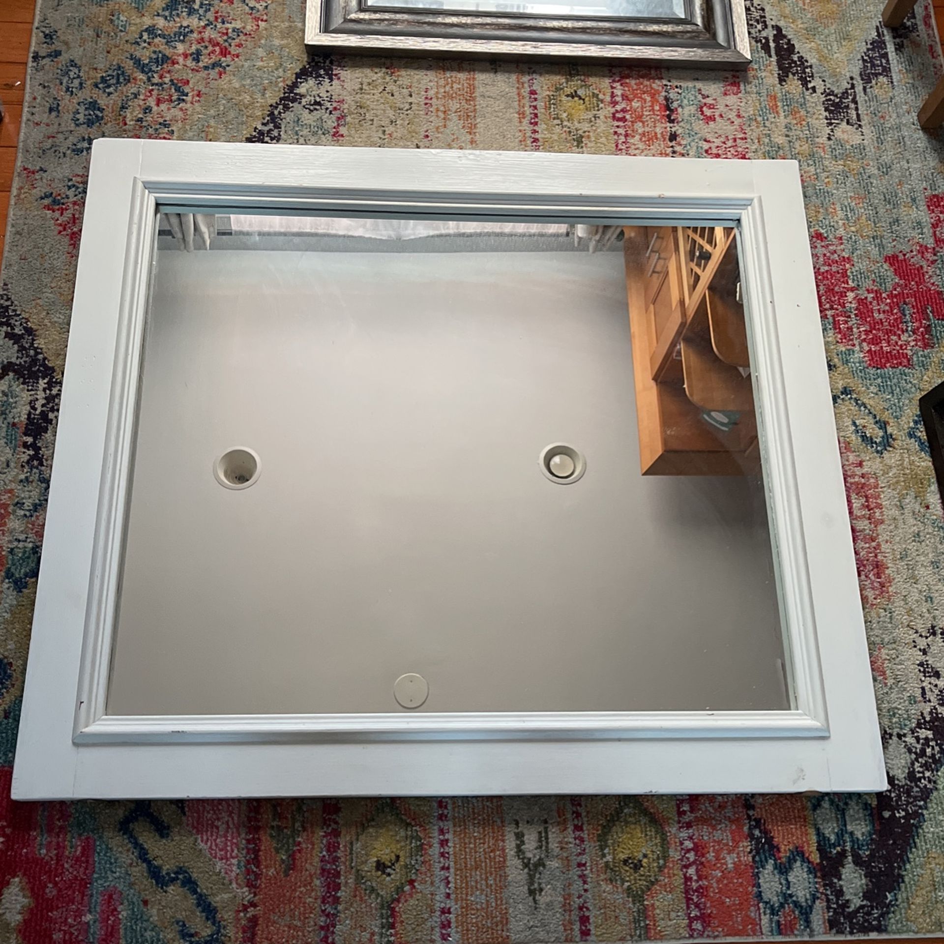 BIG WHITE FRAMED SQUSRE MIRROR