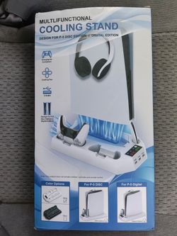 PS5 Multifunctional Cooling Stand for disc or digital version. (Brand New)