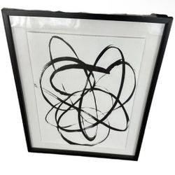 Framed Abstract Art Black Frame Ready To Hang 30"x20"